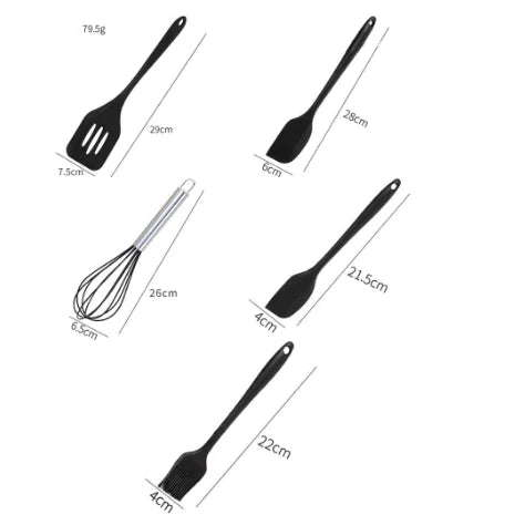 Kit Utensílios de Cozinha Silicone 5 Peças