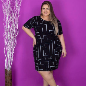  Vestido Camisão Plus Size Preto Detalhes