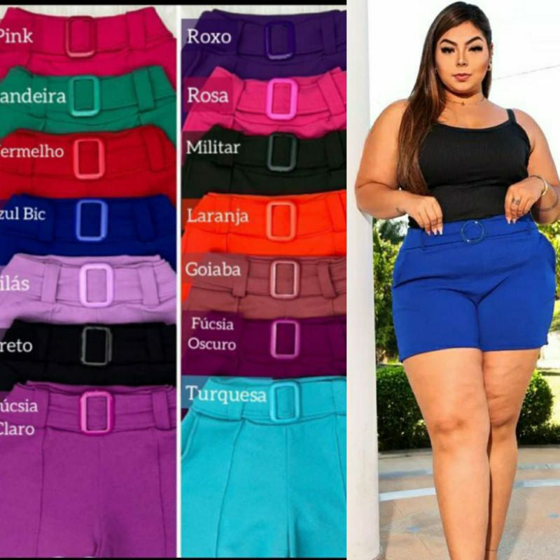 Shorts Crepe Plus Size - Vivax Look