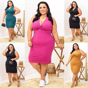 Vestidos Plus Size Decote em V