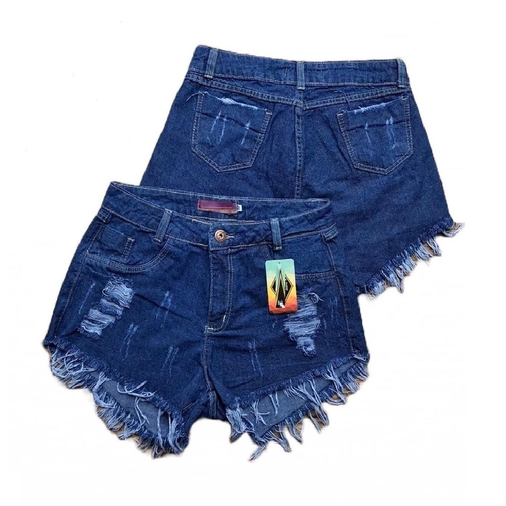 Shorts Jeans Plus Size Marinho