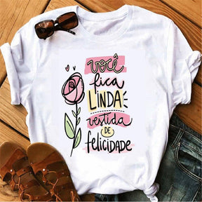 Camiseta T-shirt Se Vista de Felicidade