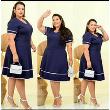 Vestido Feminino Godê Rodado Marinho