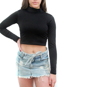 Cropped Suplex Manga Longa Preto