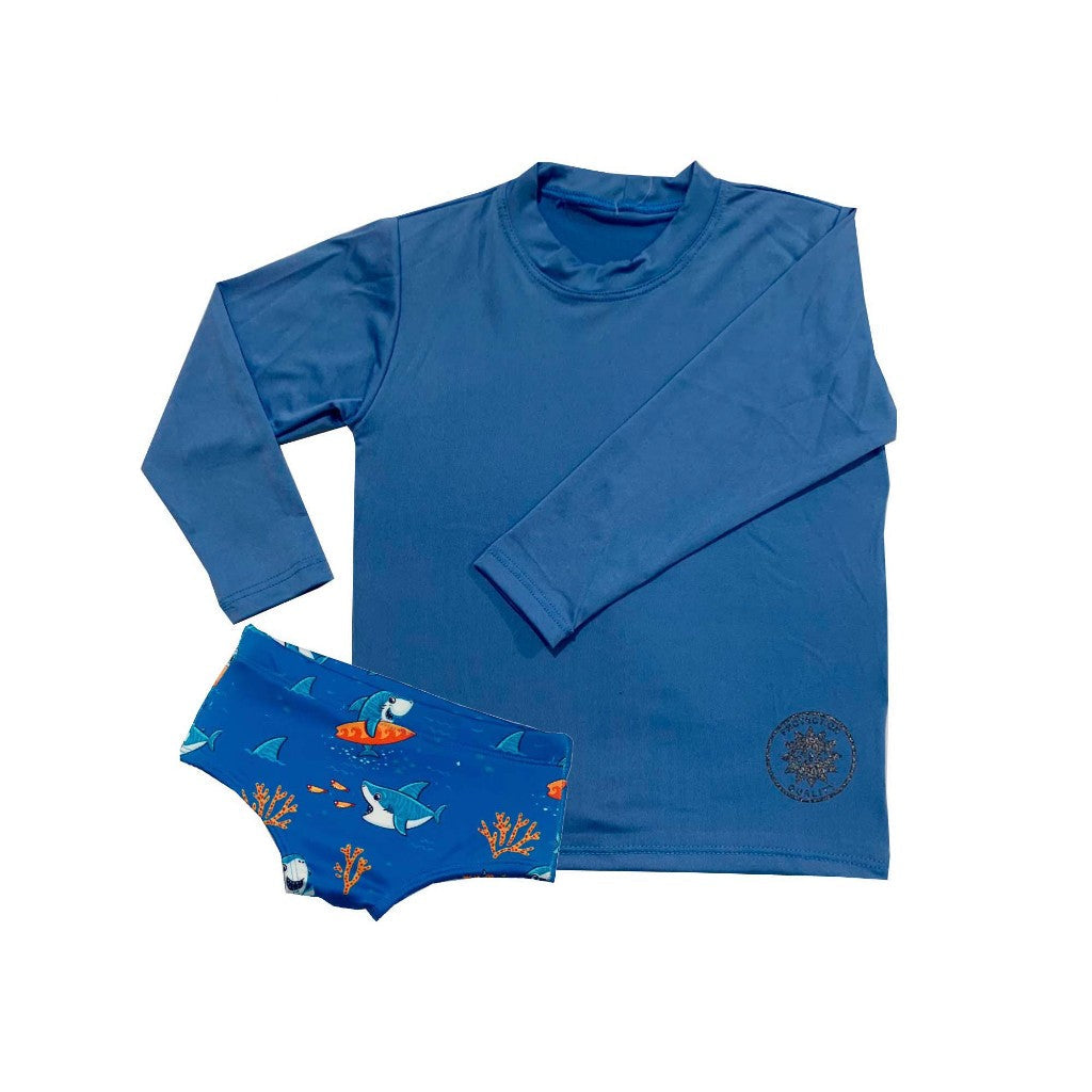 Camisa de proteção solar + sunga infantil/juvenil