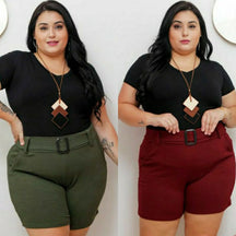 Shorts Crepe Plus Size - Vivax Look