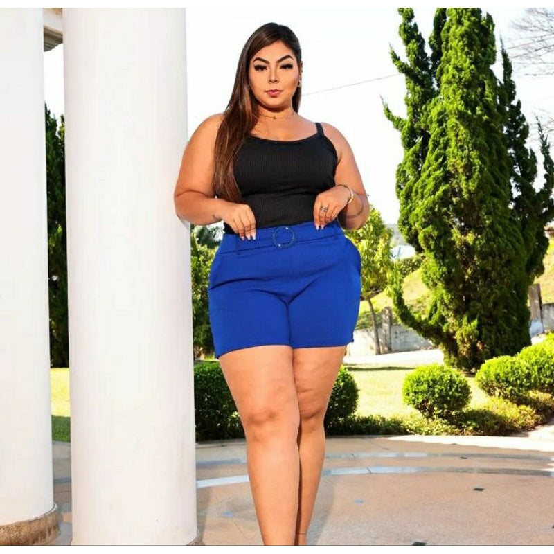 Shorts Crepe Plus Size - Vivax Look