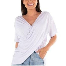 Blusa Transpassada Manga Curta Branco