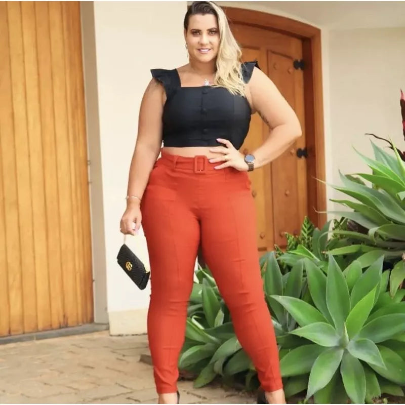 Calça Alfaiataria Plus Size Terracota