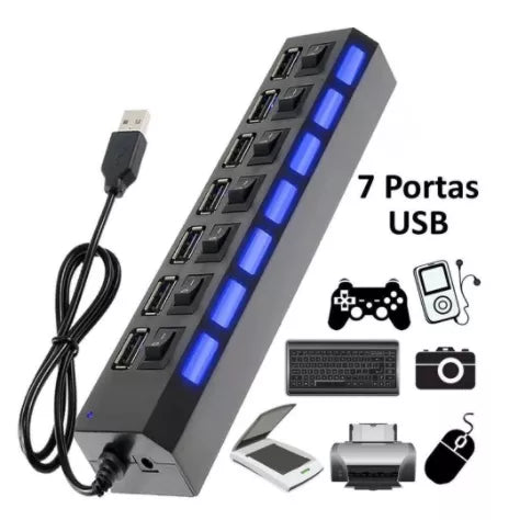 Hub USB 2.0 7 portas