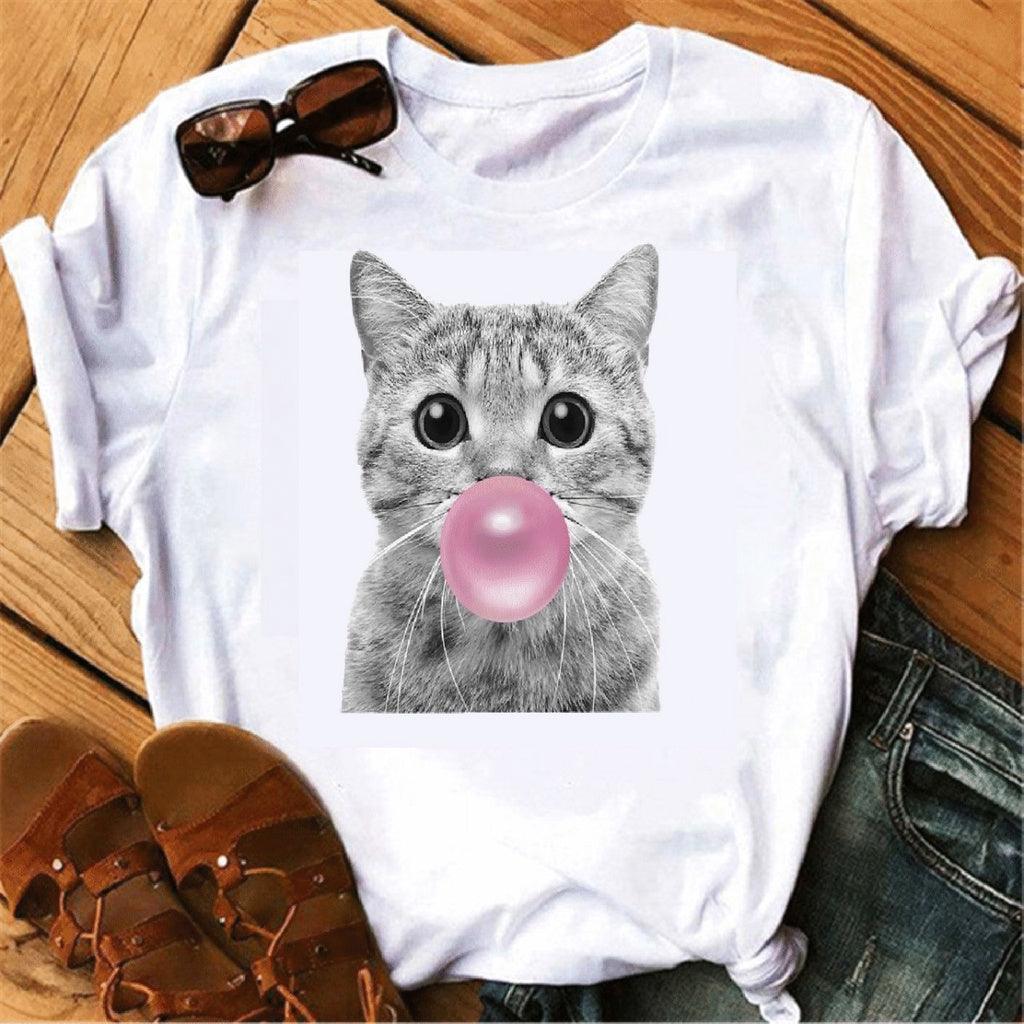 Camiseta T-shirt Gatinho com Chiclete