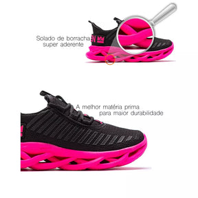 Tenis Feminino Jaguar Preto/Rosa