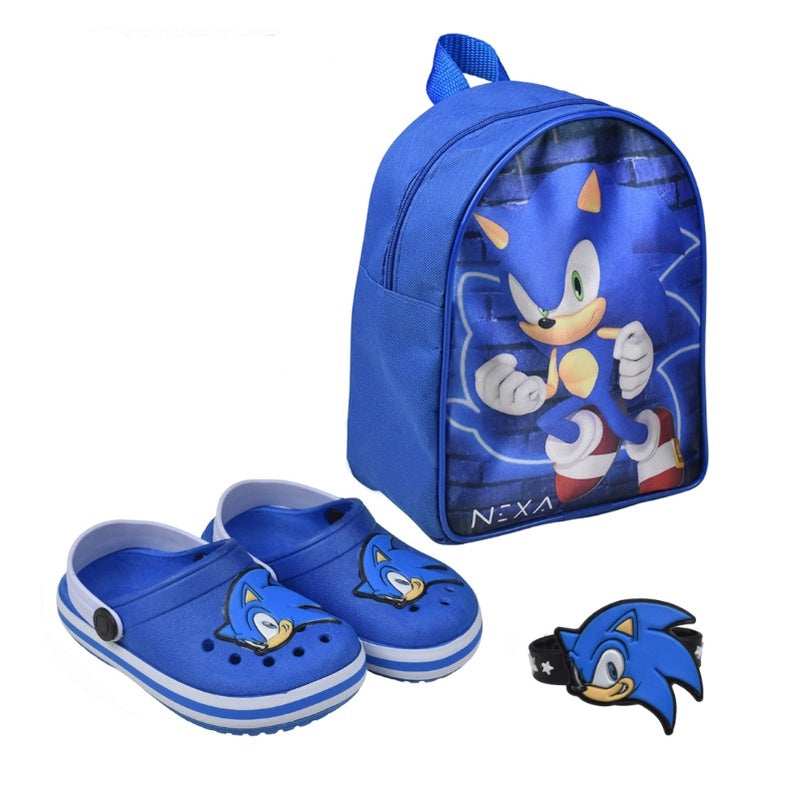 Babuche Infantil com Mochila Sonic