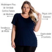 Blusa Tapa Bumbum Plus Size Marinho