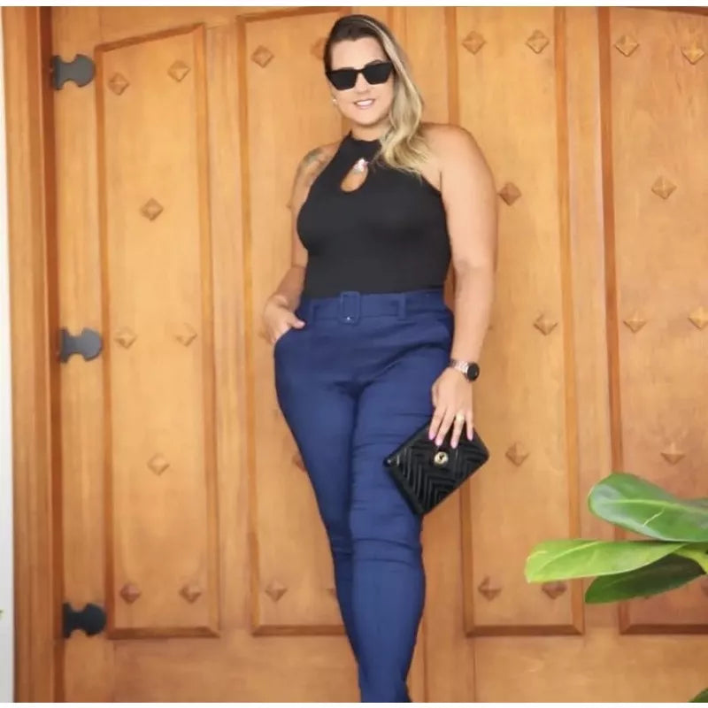 Calça Alfaiataria Plus Size Marinho