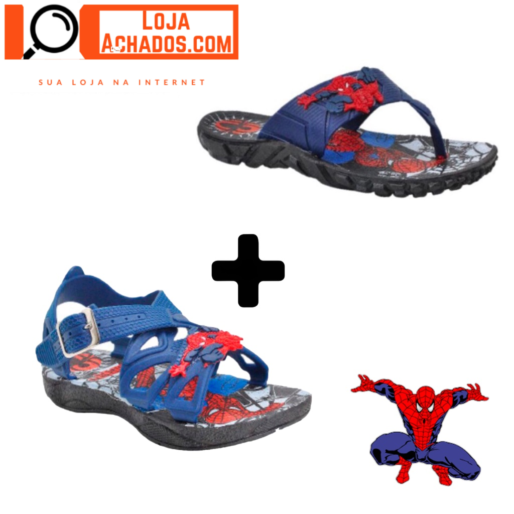 Sandália + Papete Infantil Homem Aranha