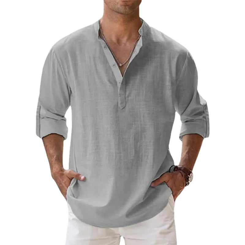 Camisa Henley Cinza - Loja Achados.com