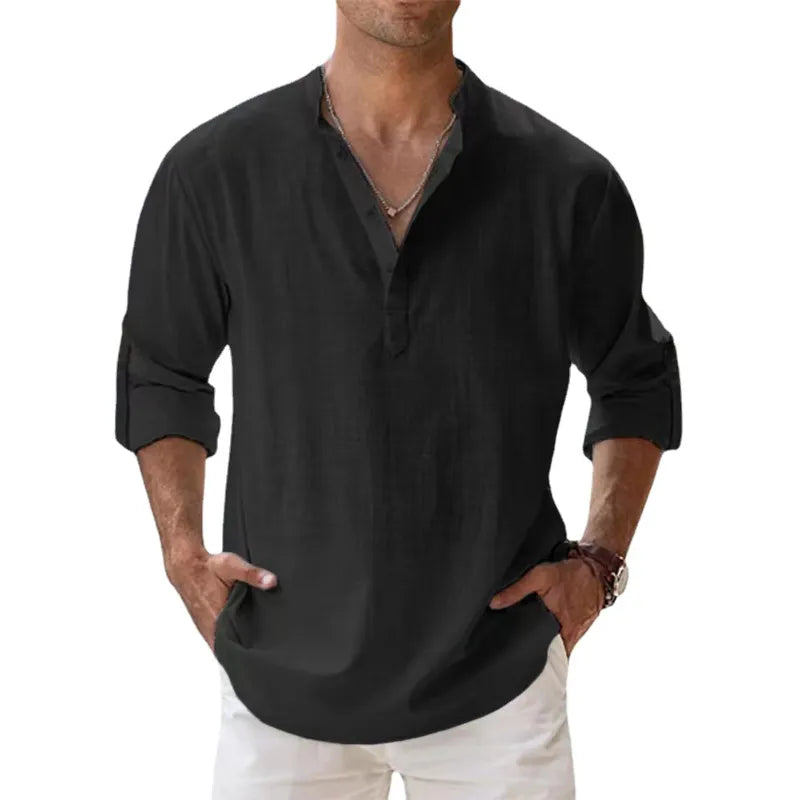 Camisa Henley Preta - Loja Achados.com