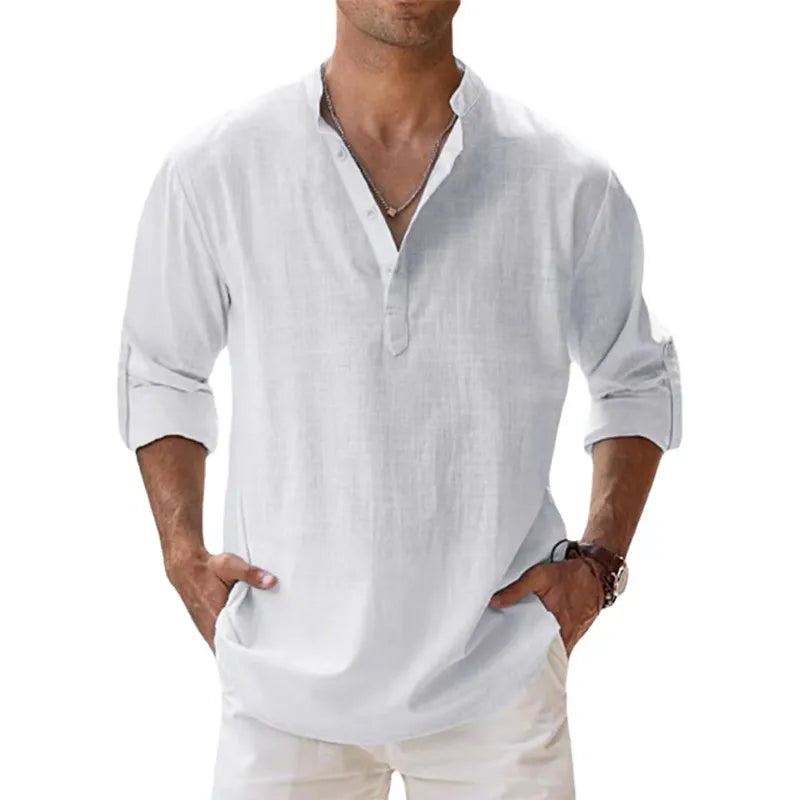 Camisa Henley Branco - Loja Achados.com