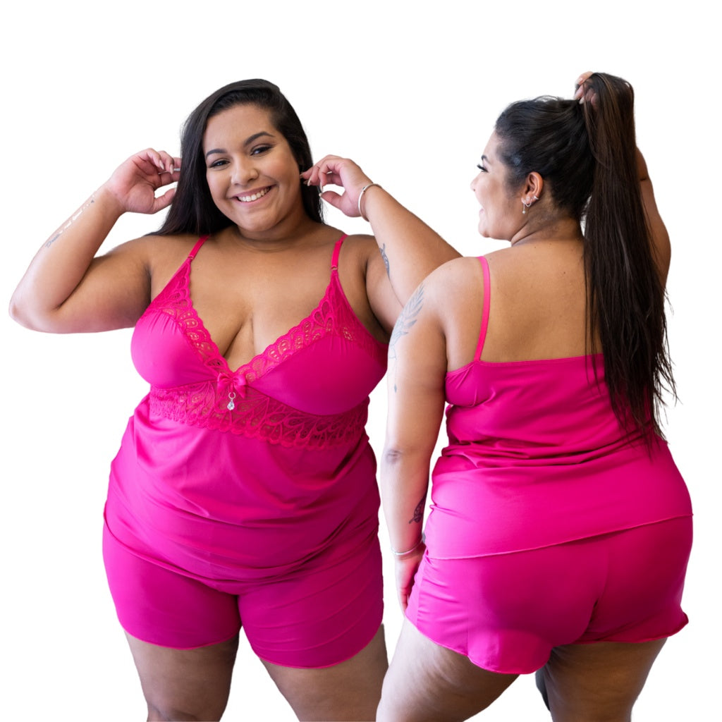 Short Doll Plus Size Pink