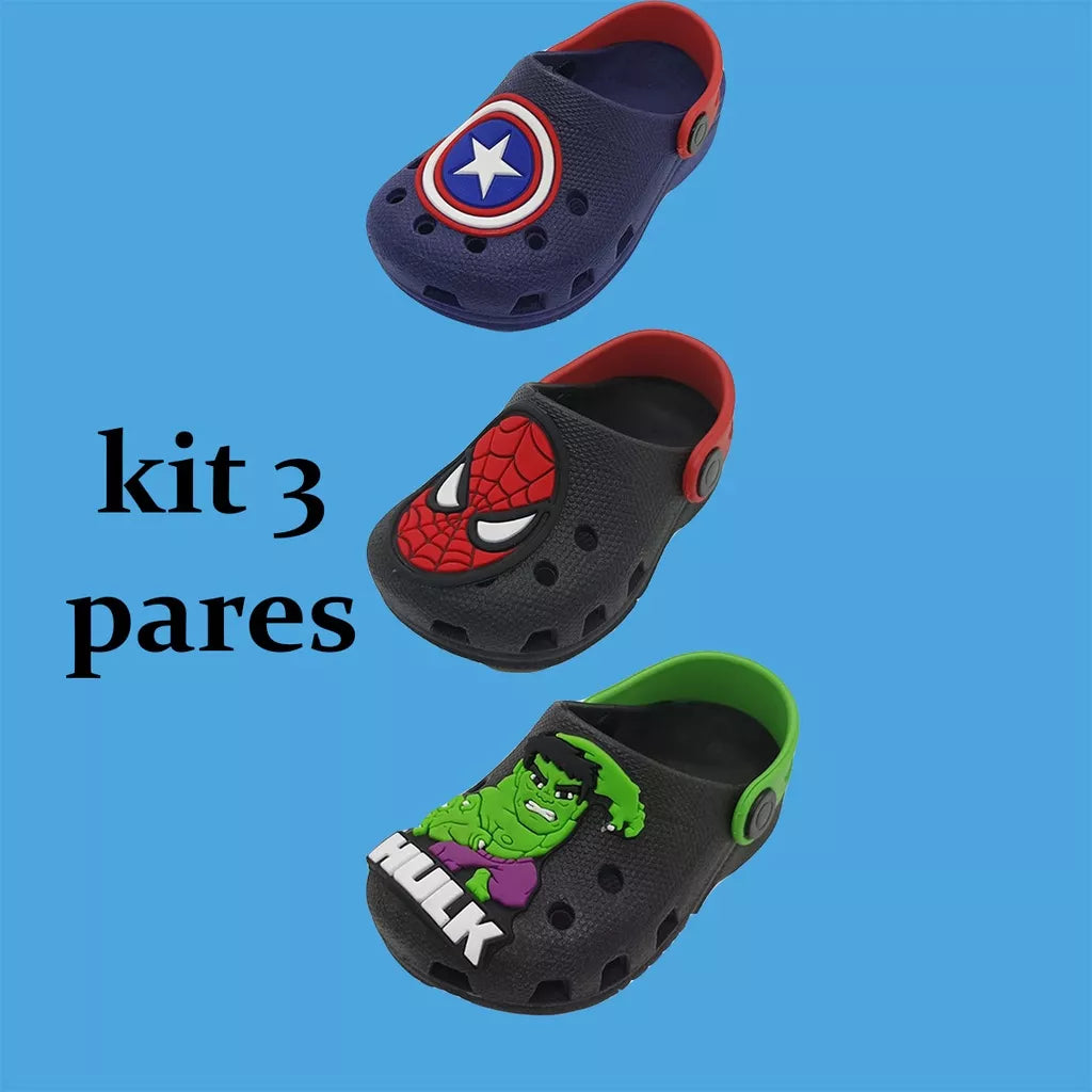 Babuche Infantil Kit 3 Pares