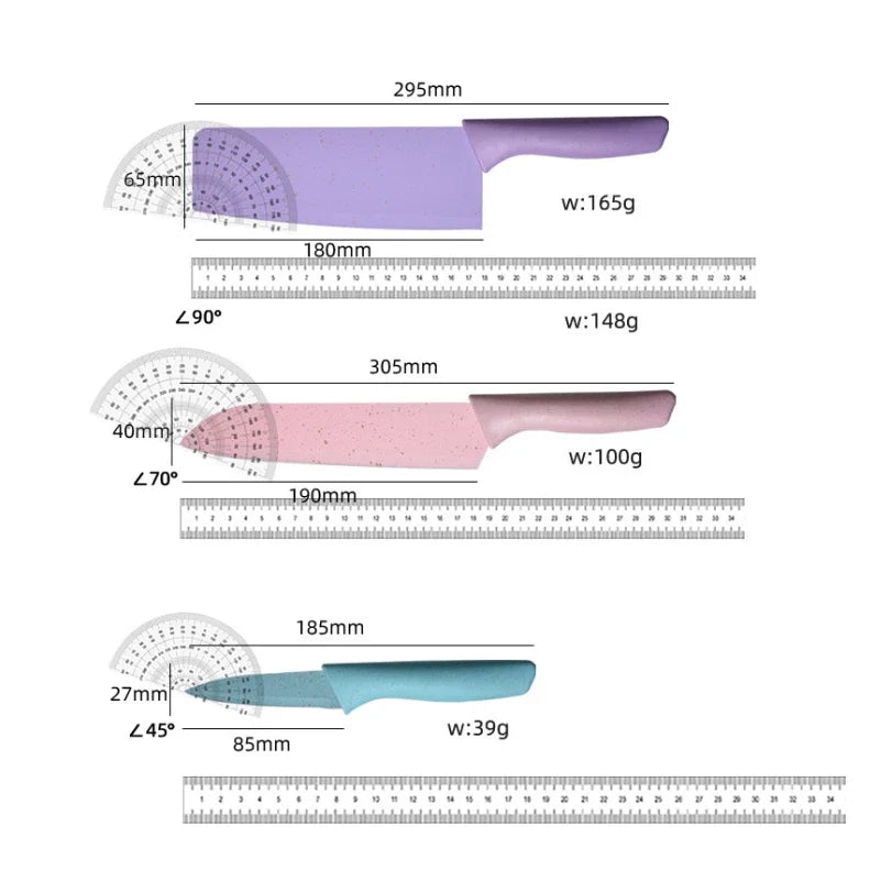 Kit de Facas Colorido com 6 Peças