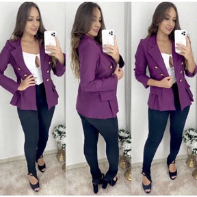 Blazer Alfaiataria Longo Com Botão - Vivax Look