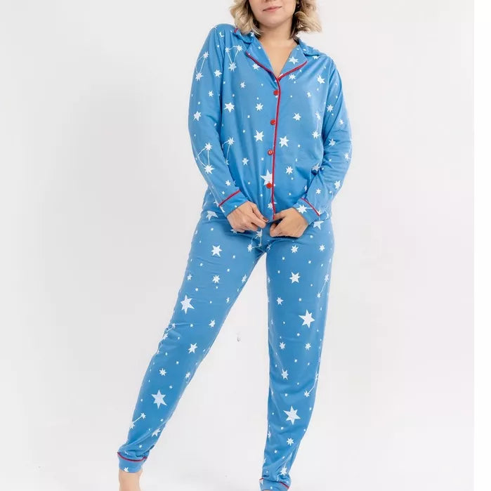 Pijama Longo Azul