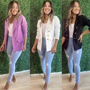 Blazer Alfaiataria Longo Com Botão - Vivax Look