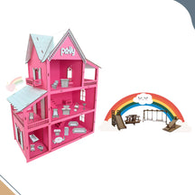 Casa de Boneca Miniatura em mdf - Loja Achados.com