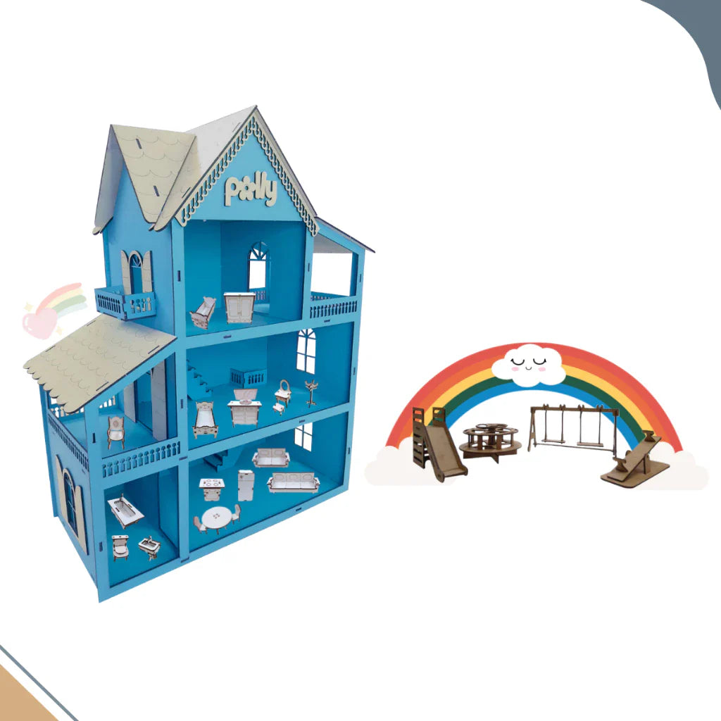 Casa de Boneca Miniatura em mdf - Loja Achados.com