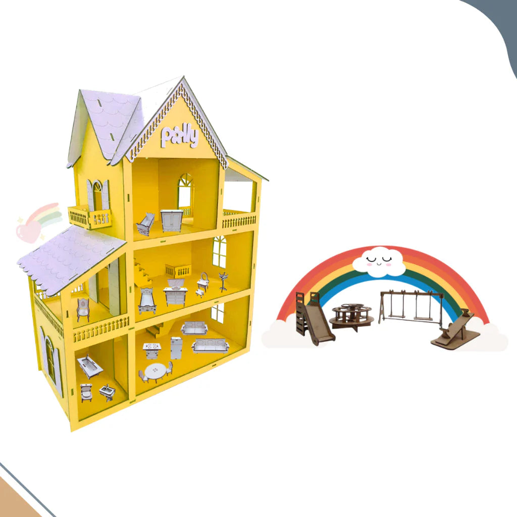 Casa de Boneca Miniatura em mdf - Loja Achados.com