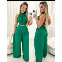 Cropped e Pantalona Duna Verde - Vivax Look