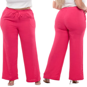 Calça Pantalona Plus Size Rosa - Vivax Look