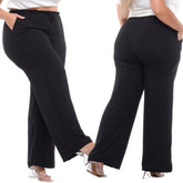 Calça Pantalona Plus Size Preta - Vivax Look