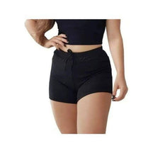 Short Curto de Malha Canelada Preto