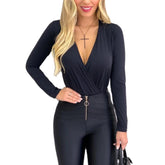 Body Bruna Manga Longa Preto - Vivax Look