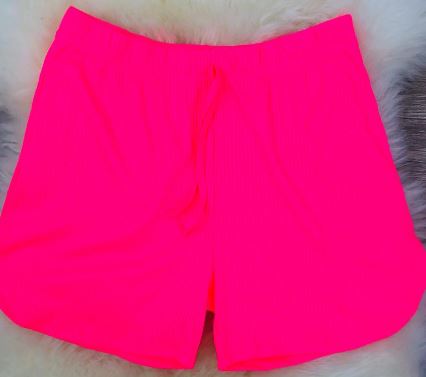 Short Curto de Malha Canelada Pink