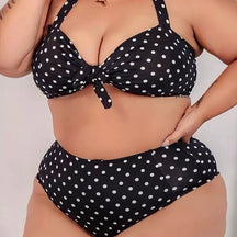 Biquíni Plus Size Bolinha Branca