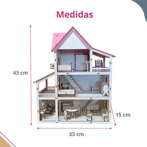 Casa de Boneca Miniatura em mdf - Loja Achados.com