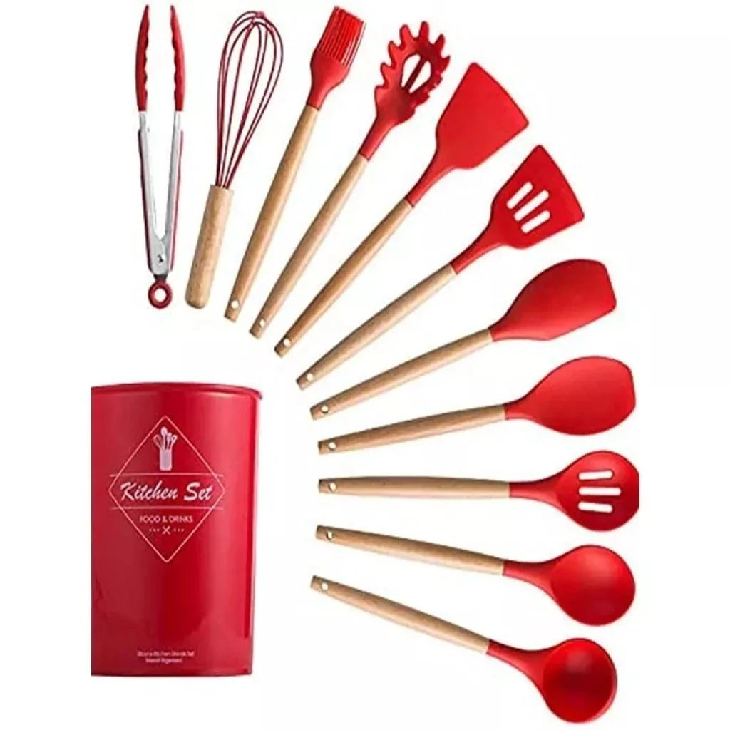 Kit Cozinha 12 peças Vermelho - Loja Achados.com